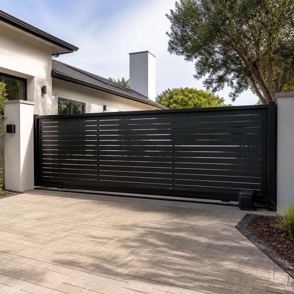 Sliding driveway gates